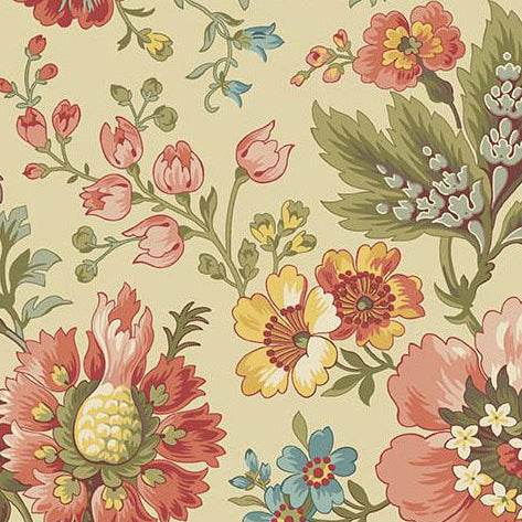 Farmer's Daughter Milk and Honey Biscotti fabric with vintage floral and muted color palette by Edyta Sitar