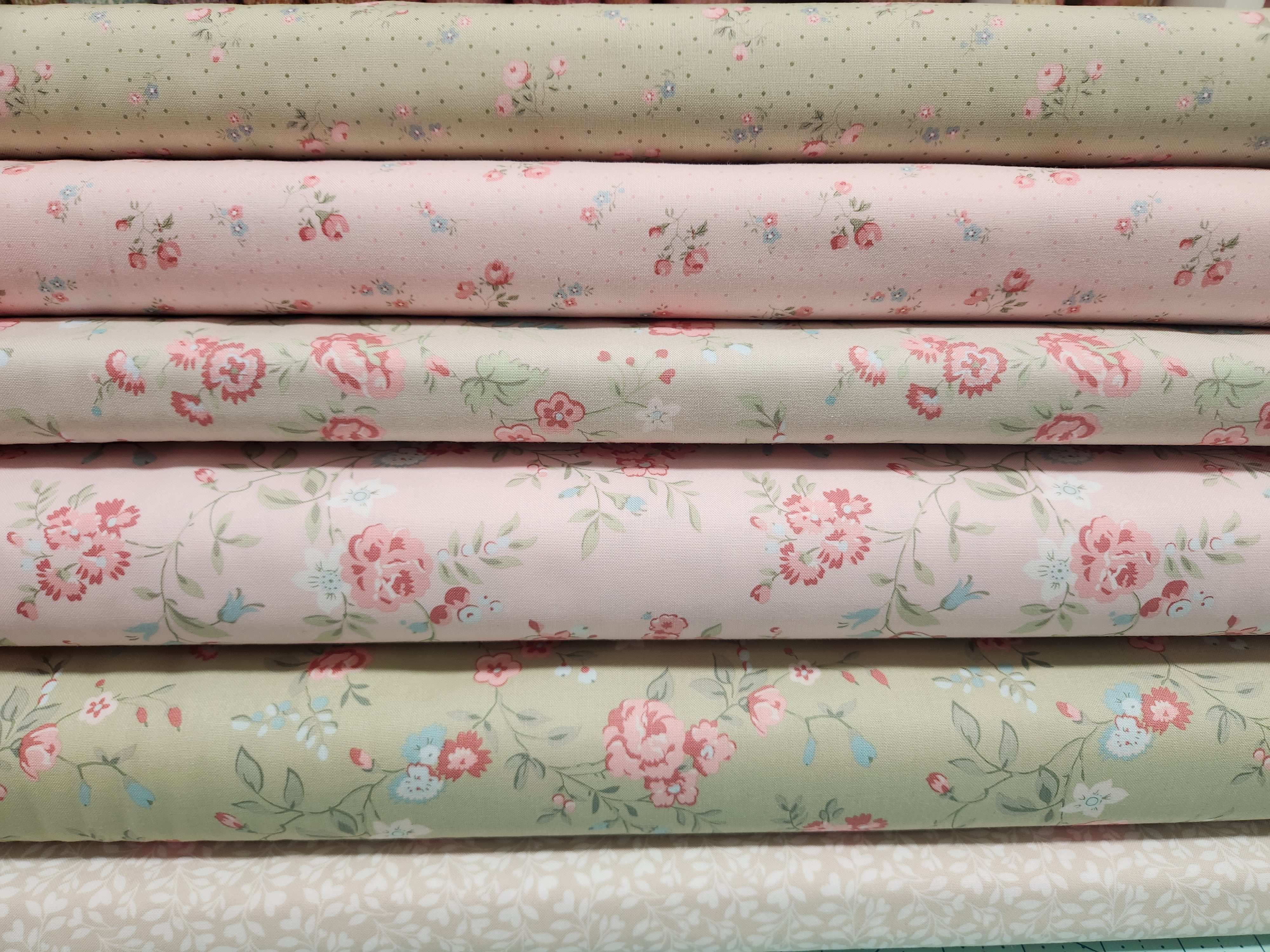 Six colorful fabric half-yard cuts from Six-Pack Party Bundle for quilting projects