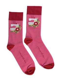Moda My Love Socks in white with black text, one size fits most, cotton blend