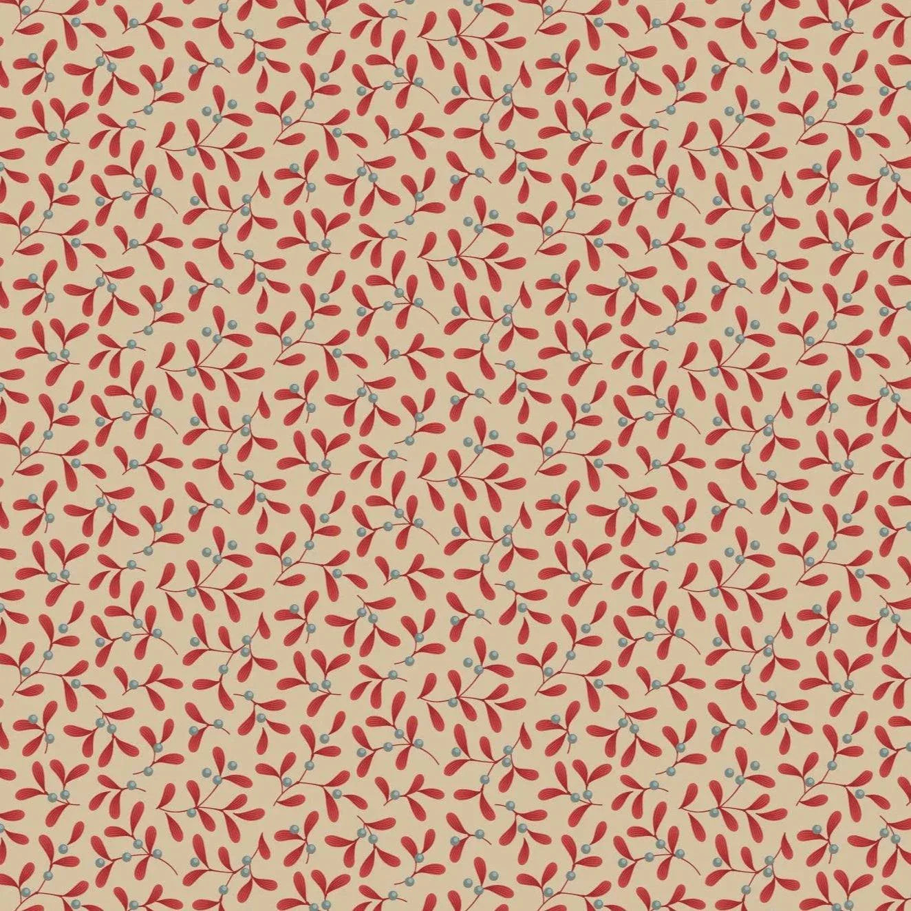 Merry Little Christmas Mistletoe Red fabric from TILDA Nordic inspired vintage Christmas collection