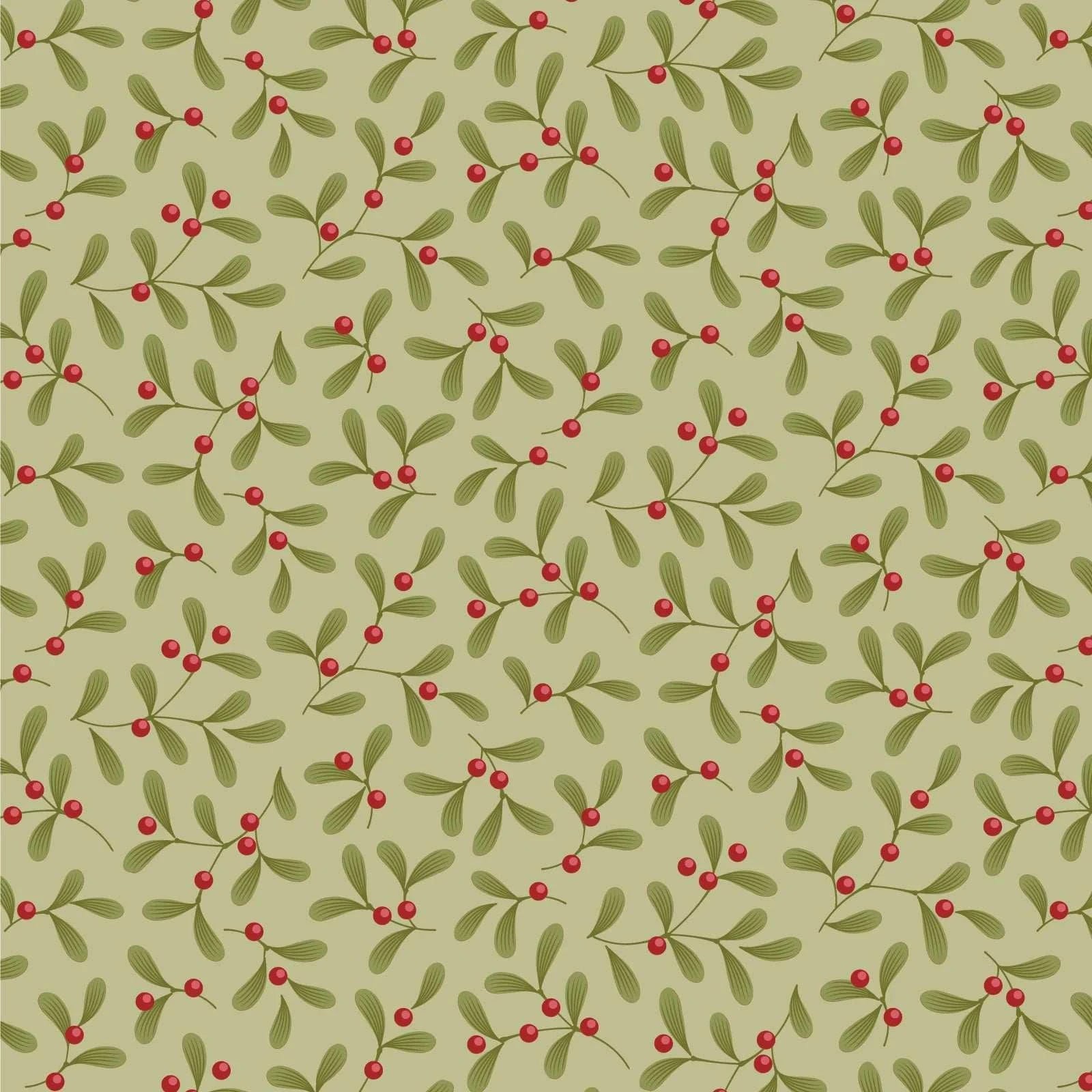 Mistletoe Pistachio fabric from TILDA's Merry Little Christmas collection with vintage Nordic design