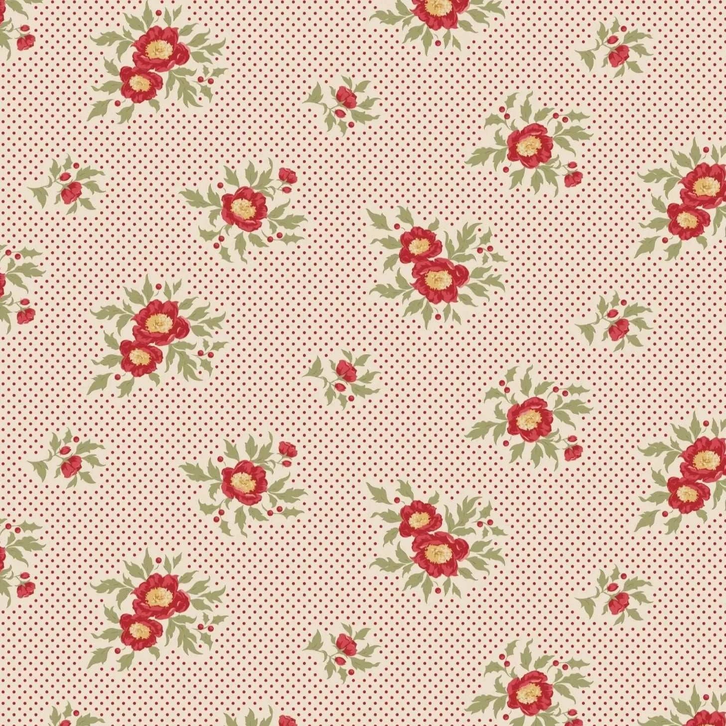 Merry Little Christmas Joy Cream fabric by TILDA with vintage Nordic Christmas design