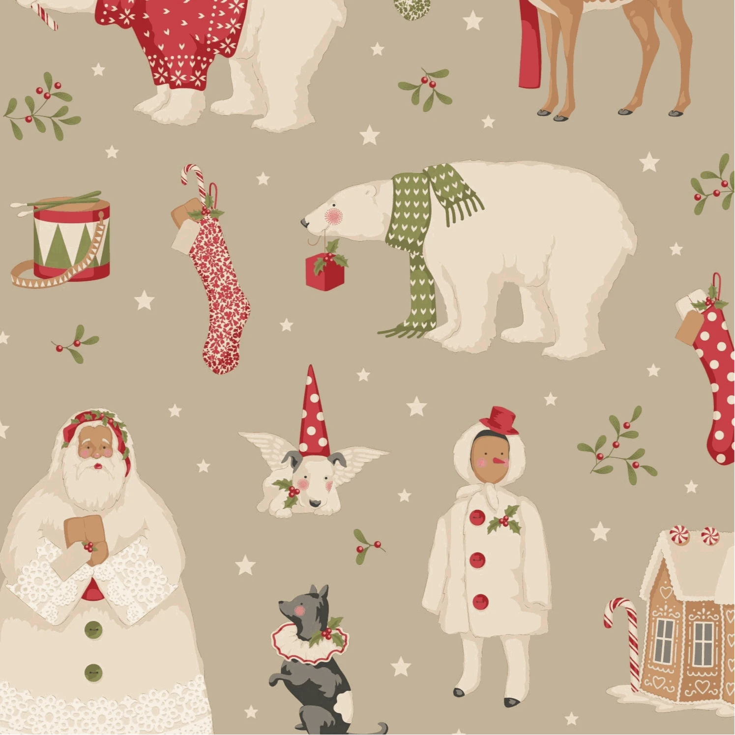 Merry Little Christmas Winterfriends Clay figure from TILDA Nordic inspired vintage Christmas collection