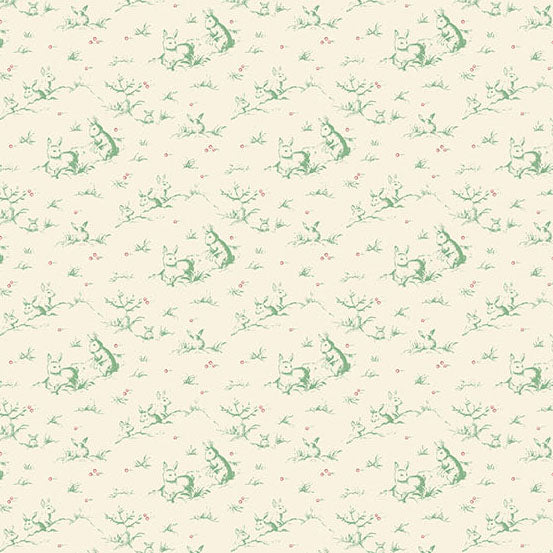 Hazelmont Farm Shirtings fabric by Max and Louise Irene Pistachio with animal-inspired quilt pattern designs