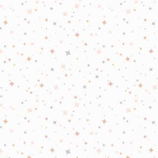 Honey Bunny Stars White fabric with whimsical stars and soft colors by Maywood Studio
