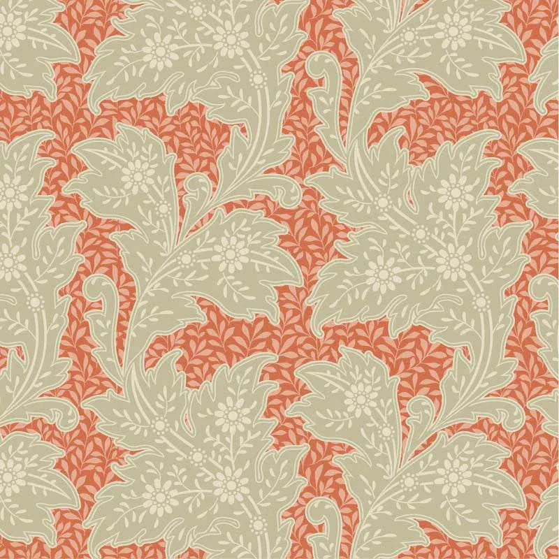Songbird Blender Stella coral floral fabric by TILDA, 1/2 yard increments, pre-order fabric with Art Nouveau style pattern