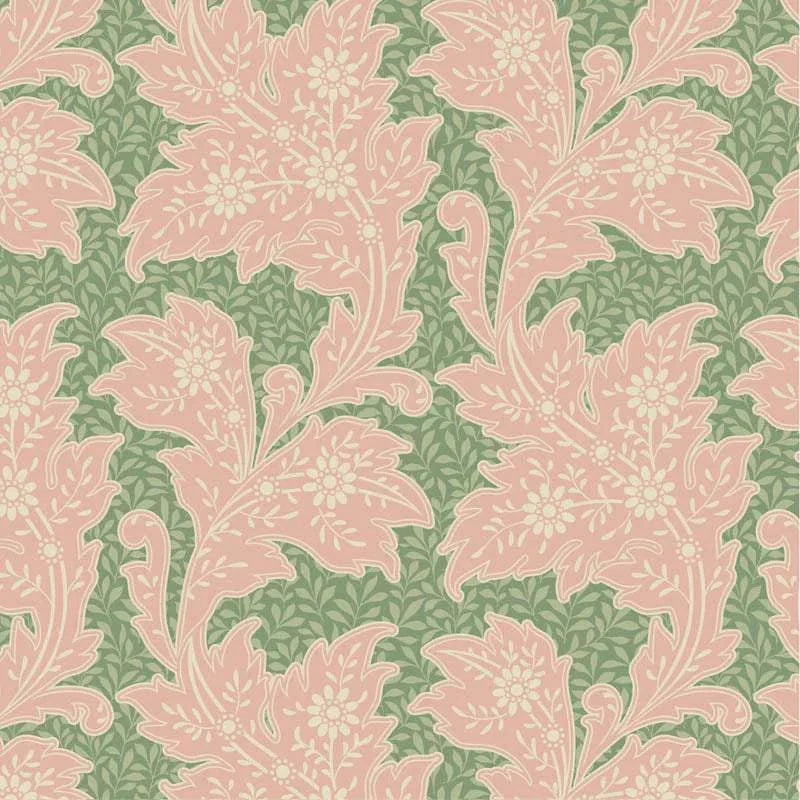 Songbird Blender by TILDA Stella fabric in sage with Art Nouveau floral pattern, sold in half yard increments, pre-order for Feb 2026
