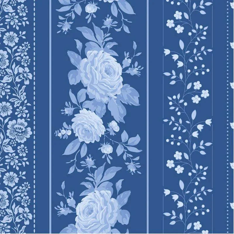 Something Blue Blenders Borders Night Stripe Blue fabric by TILDA in half-yard cuts