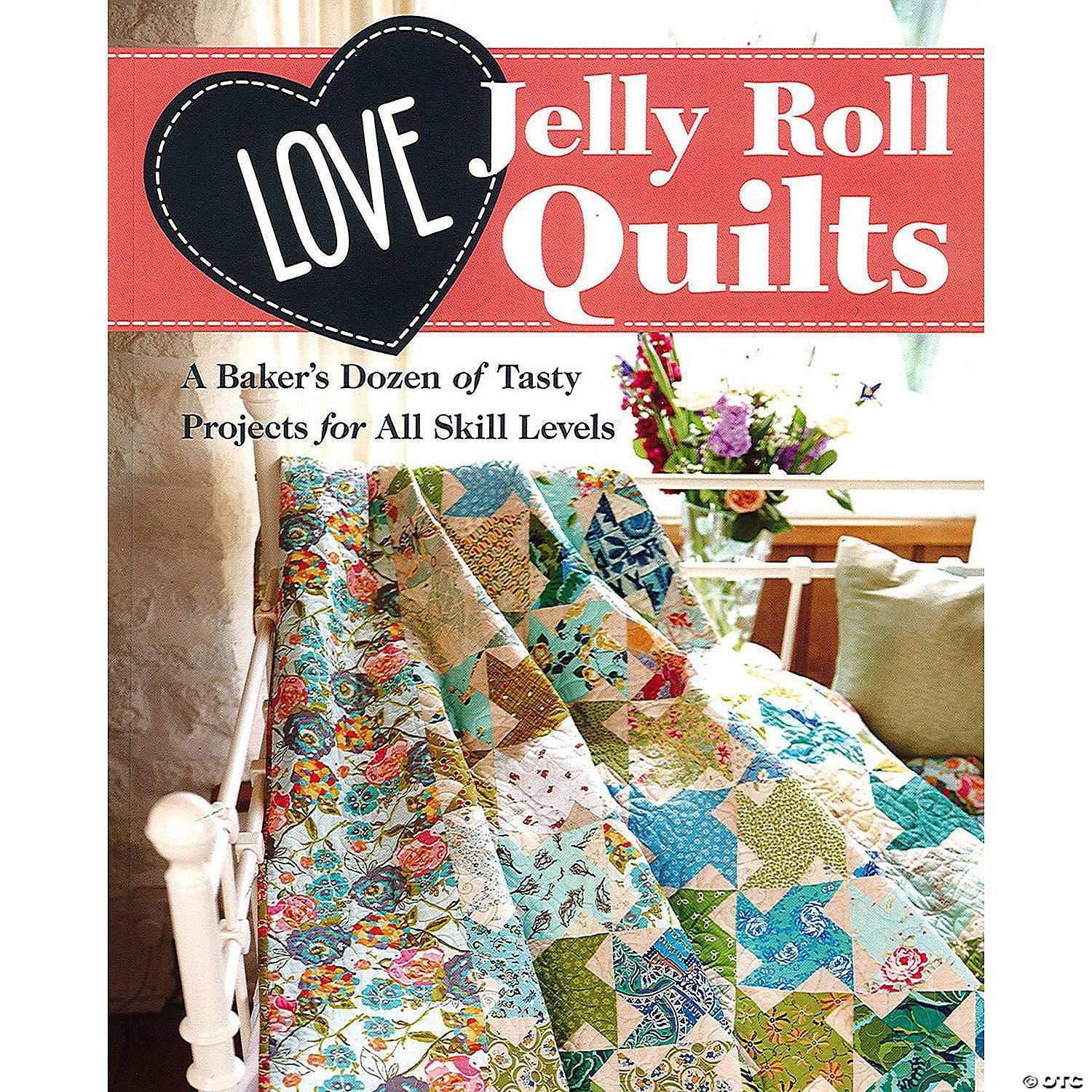 Love Jelly Roll Quilts book cover showcasing creative quilt designs from precut strips