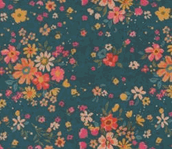 Sagewood by Crystal Manning Moda fabric with rosemary peacock floral design in vibrant colors