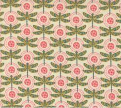 Sagewood by Crystal Manning Moda Fabrics Aviators Pearl floral dragonfly print fabric sold by half yard
