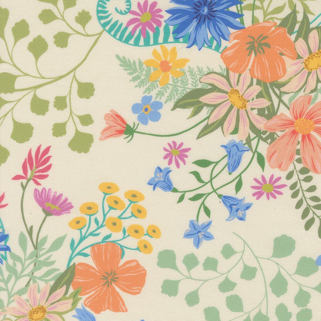 Cannon Beach Misty Meadow Cream fabric by Crystal Manning for Moda Fabrics with floral and nature-inspired design