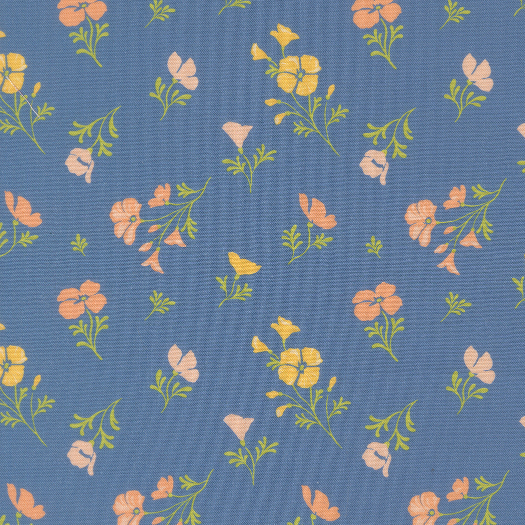 Cannon Beach Astoria Florals Lake fabric by Crystal Manning for Moda Fabrics with coastal floral design in bright summer colors