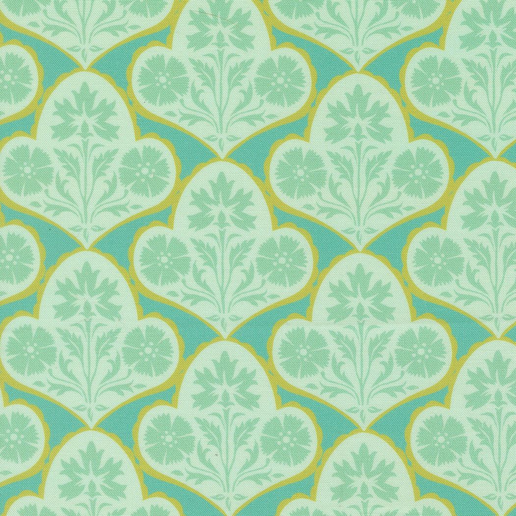 Cannon Beach Copalis Damask Turquoise fabric by Crystal Manning for Moda Fabrics