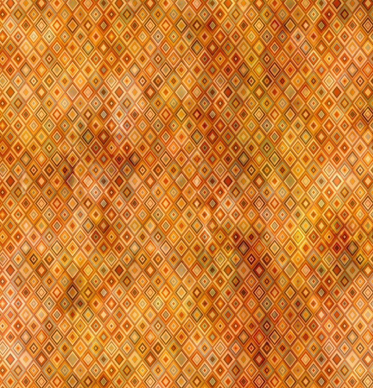 Falling Leaves Diamonds Multi fabric by Jason Yenter with autumn leaves pattern in warm fall colors