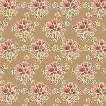 TILDA Creating Memories Lulu Sand fabric with floral pattern in seasonal colors sold by half yard
