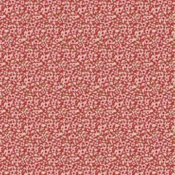 TILDA Creating Memories Brie Red fabric with small floral pattern in red and pink tones