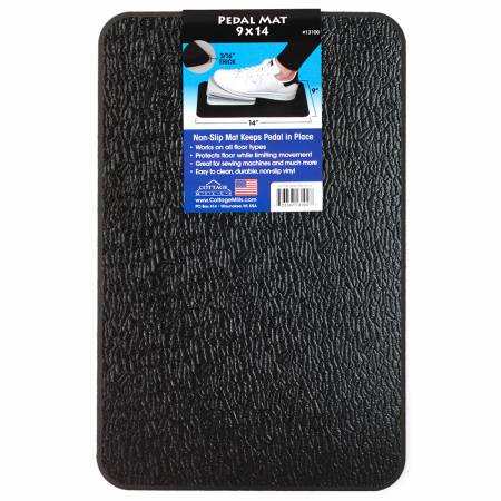 Black non-slip pedal mat 9x14 inches for sewing machines and floor protection