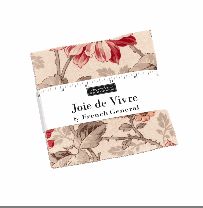 Joie De Vivre Charm Pack by French General Moda Fabrics precut 5x5 inch squares for quilting