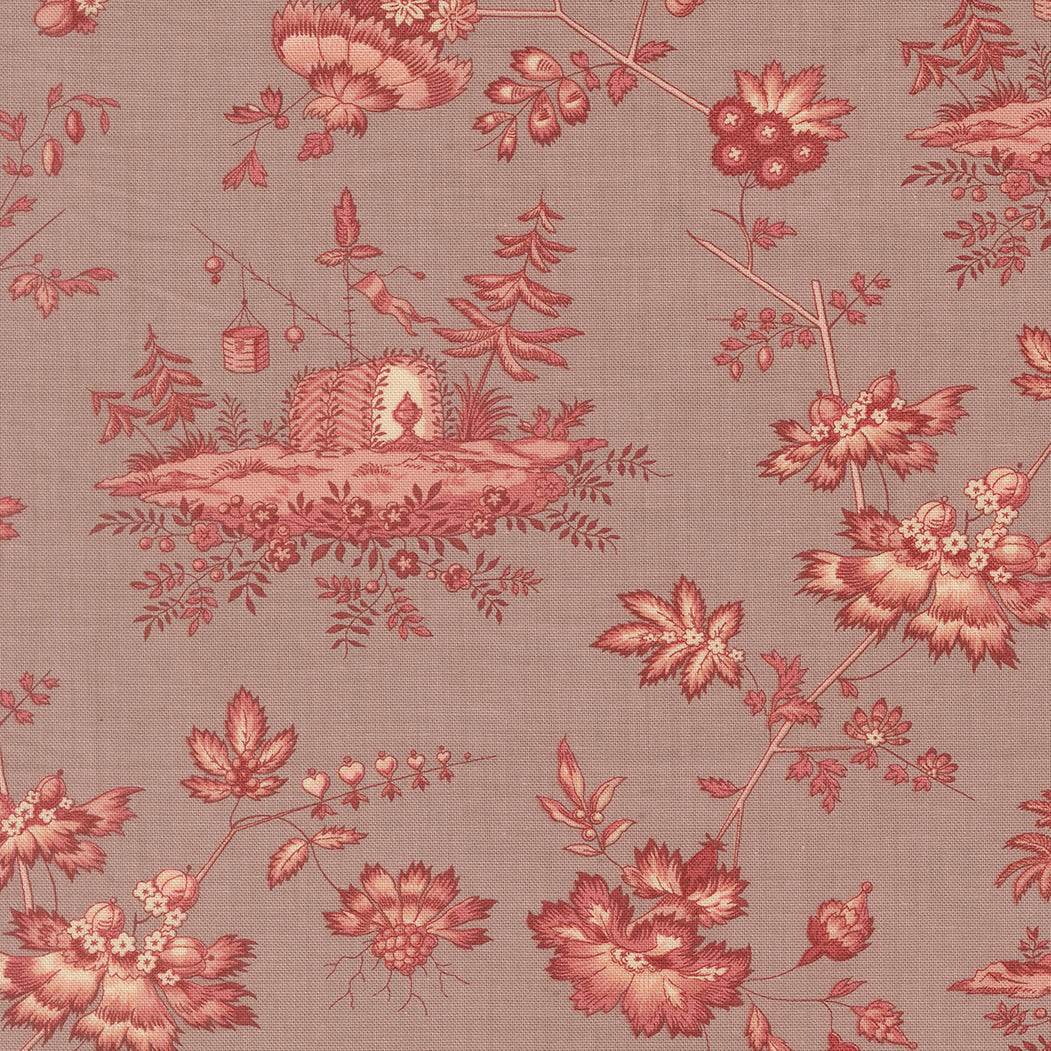 Fleur De Paris Jardinage Florals Lavender fabric by French General for Moda Fabrics in soft pearl background with 19th-century floral prints