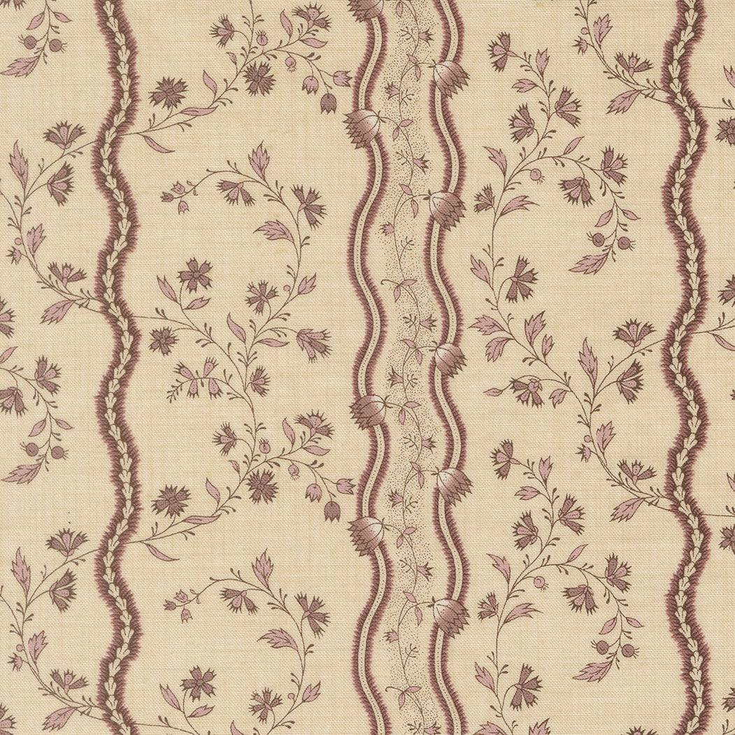 Fleur De Paris Jonquille Stripes Pearl Lavender fabric by French General for Moda Fabrics