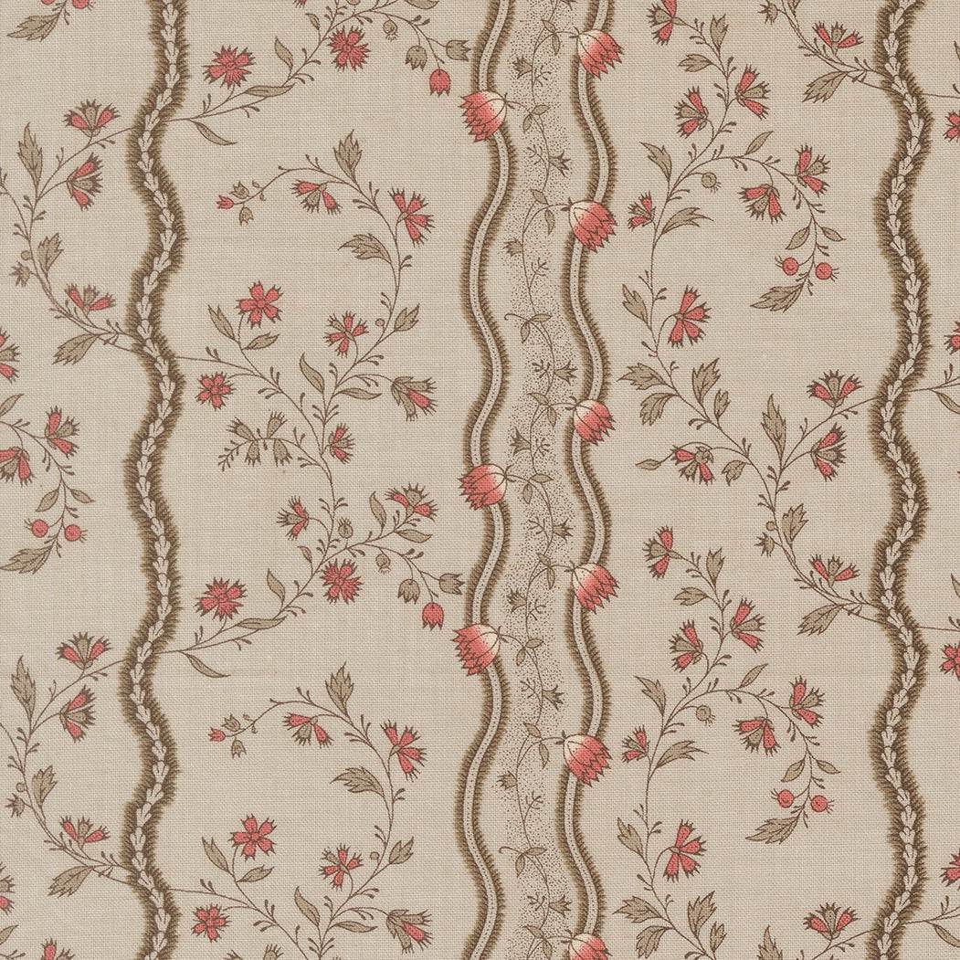Fleur De Paris Jonquille Stripes Smoke fabric by French General for Moda Fabrics