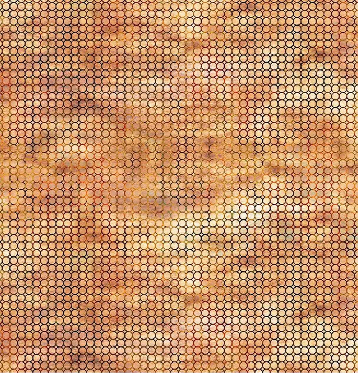 Falling Leaves Circles Multi fabric by Jason Yenter with vibrant autumn leaves and bold circles in warm fall colors