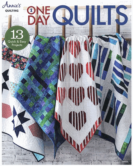 One Day Quilts book with 13 quick sewing projects from Annie's Quilting