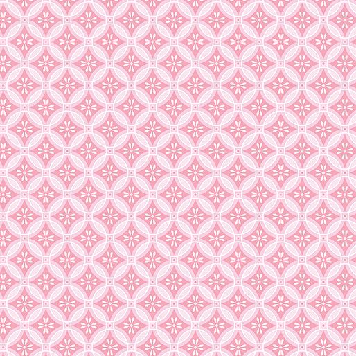 Cottontail Farms for Benartex Trellis Geo Pink fabric with geometric spring pattern