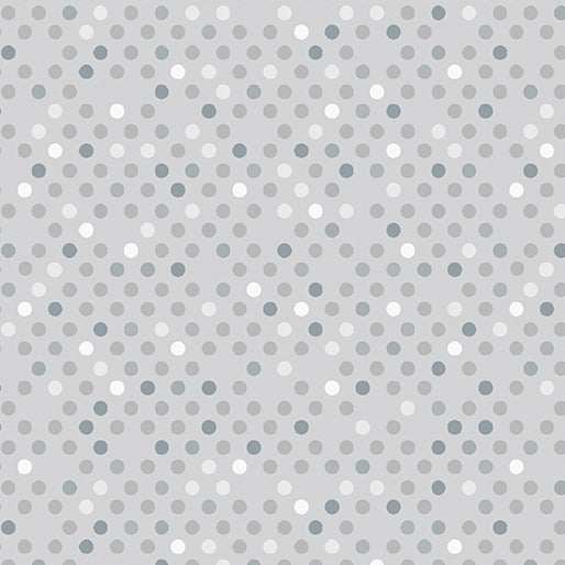 Confetti Drop Grey fabric by Christa Watson for Benartex with grey polka dot pattern