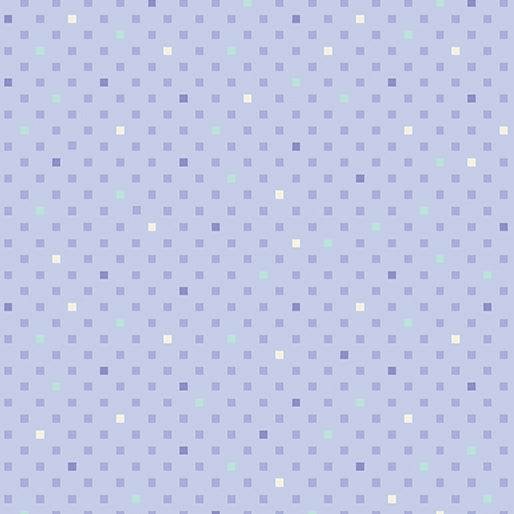 Light periwinkle fabric with dazzling dots and squares pattern by Christa Watson, Dazzle Dots design