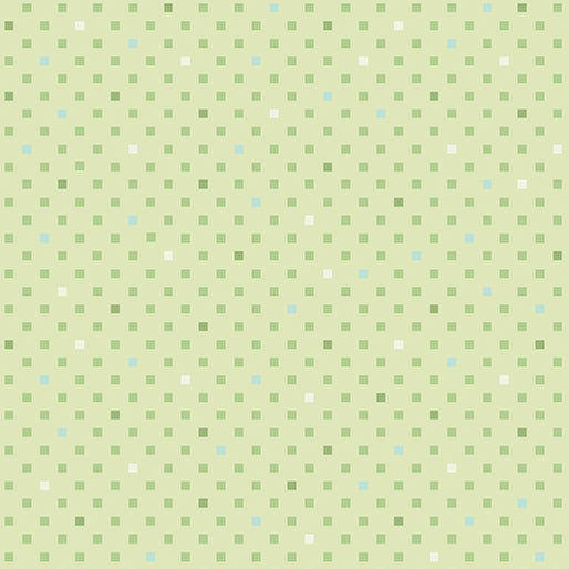 Dazzle Dots Dazzling Squares light green fabric by Christa Watson for Benartex in 1/2 yard increments