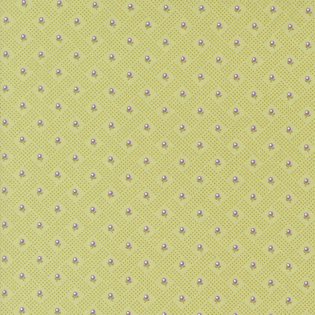 Georgia by Brenda Riddle floral fabric with purple and green flowers on yellow background by Moda Fabrics