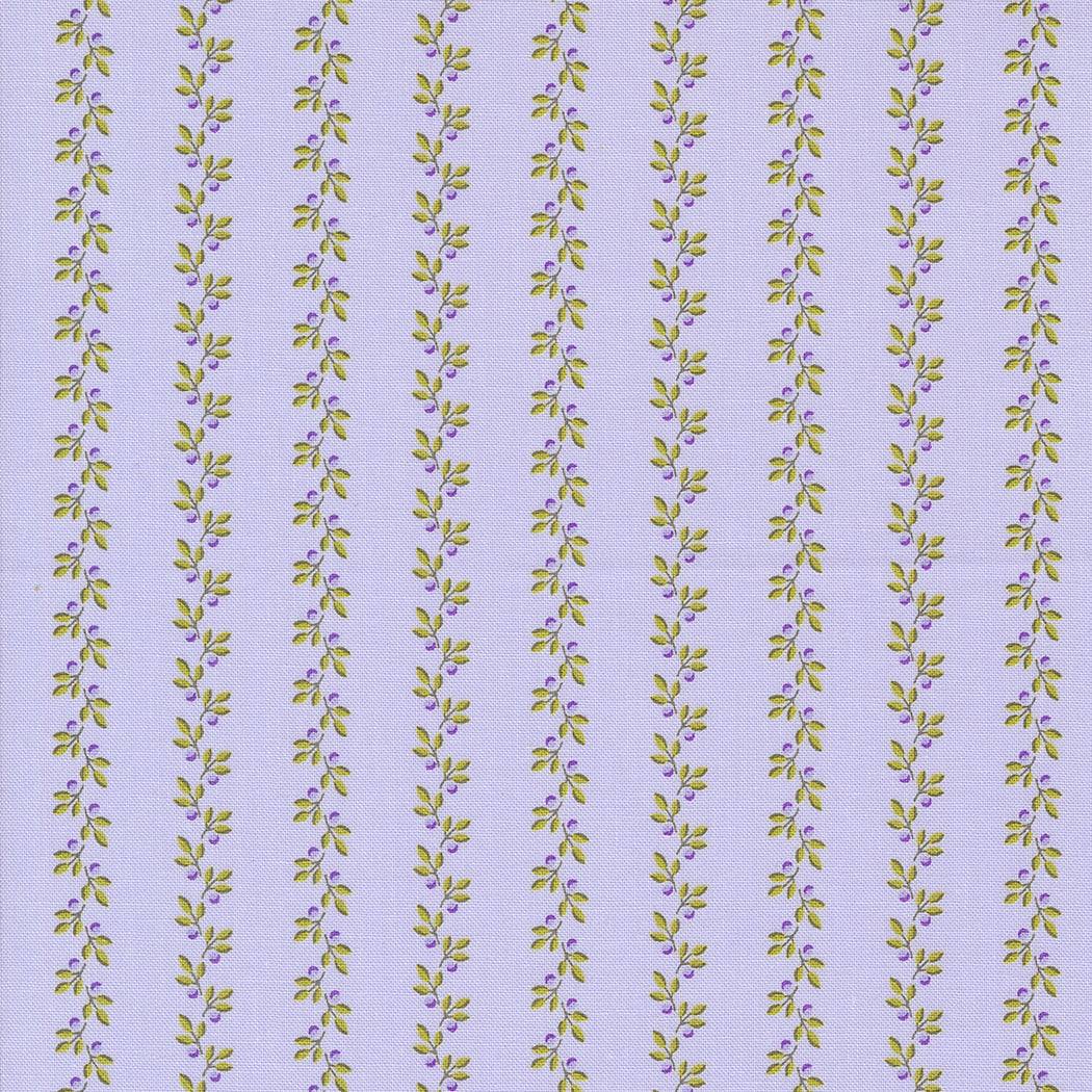 Georgia by Brenda Riddle lavender fabric with vertical floral stripes in purple and green
