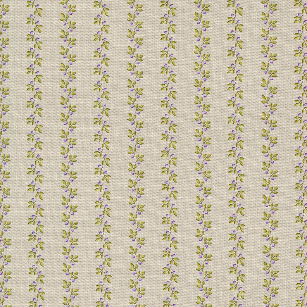 Georgia by Brenda Riddle floral fabric with purple, green, and yellow on stone background