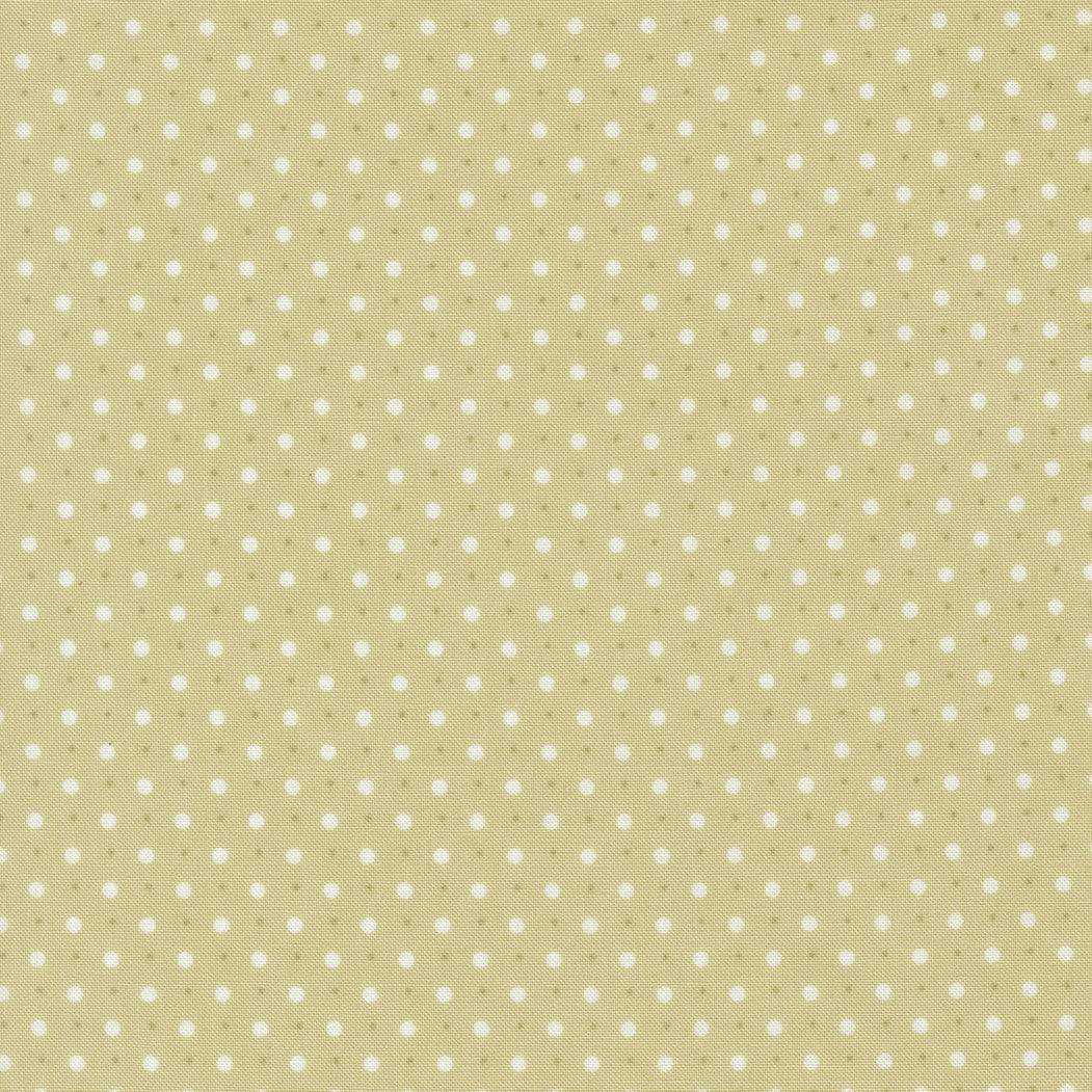 Abide Dots Light Green fabric by Brenda Riddle for Moda Fabrics with calming green polka dot pattern