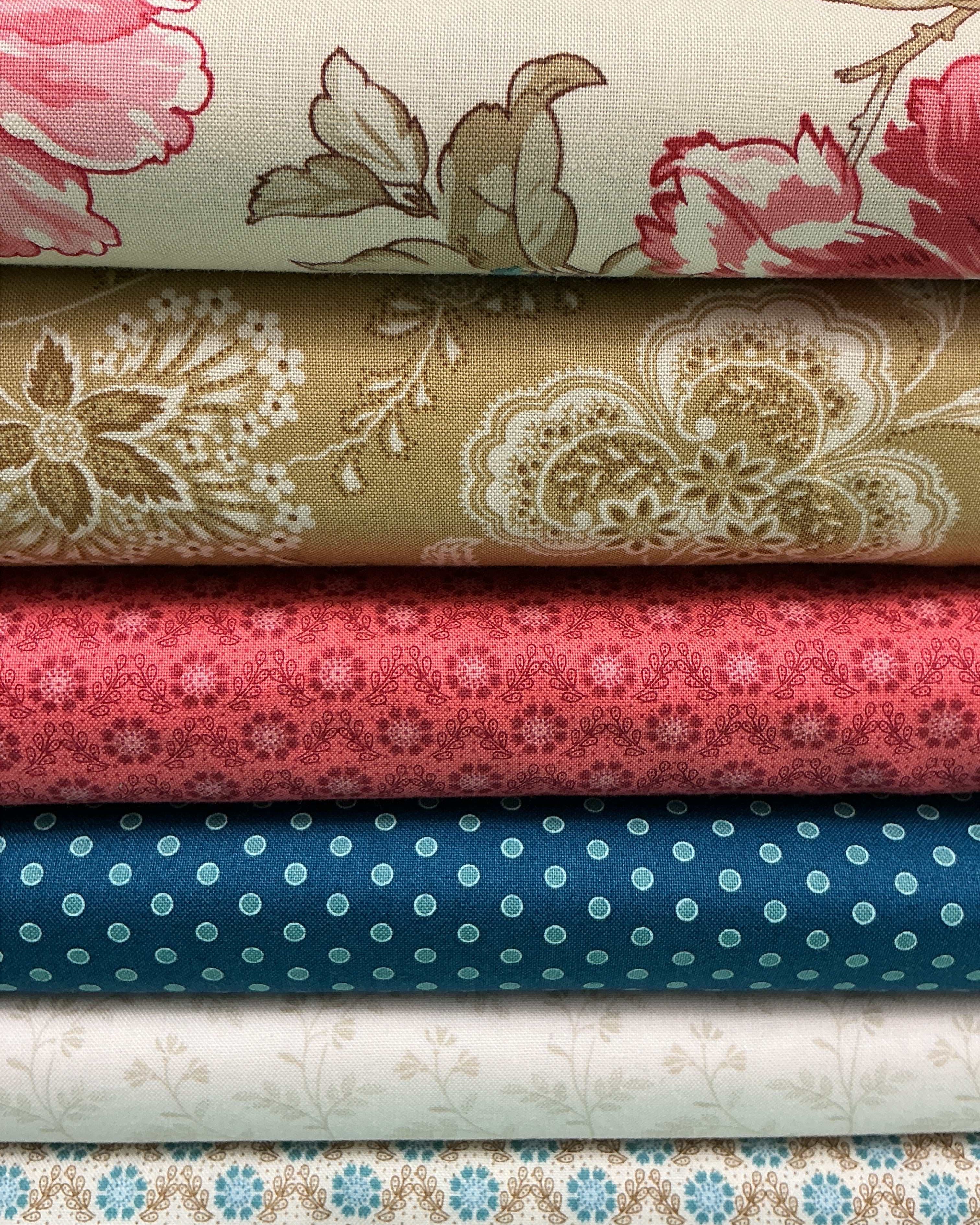 Six-Pack Party Bundle with six colorful half-yard fabric cuts for quilting projects
