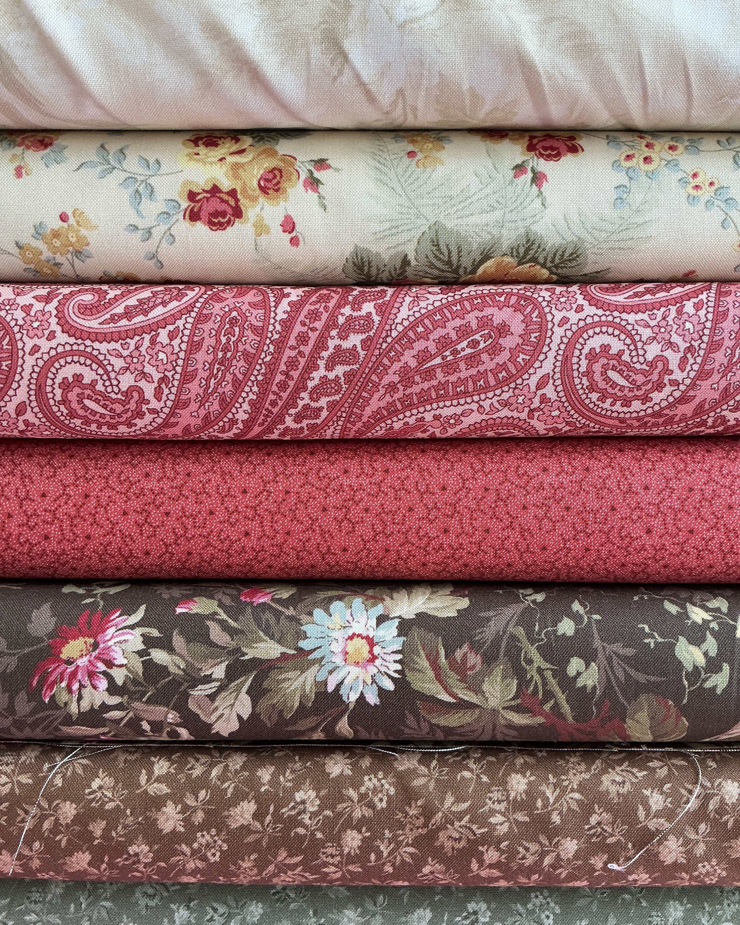 Fabric bundle for Six-Pack Party Bundle quilting project with seven coordinating 20-inch cuts