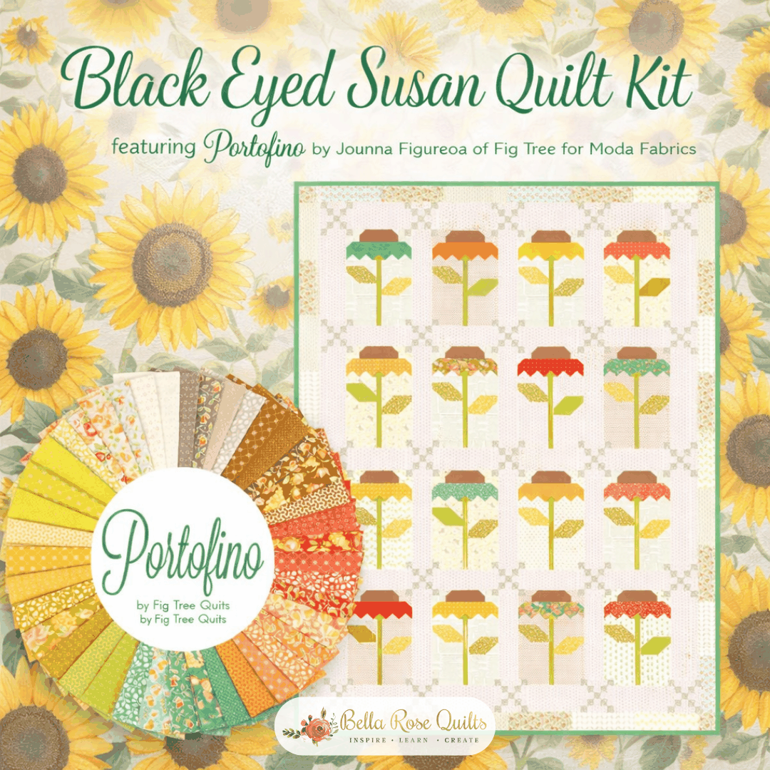 Black Eyed Susan Quilt Kit with Portofino fabrics by Joanna Figueroa in soft floral design