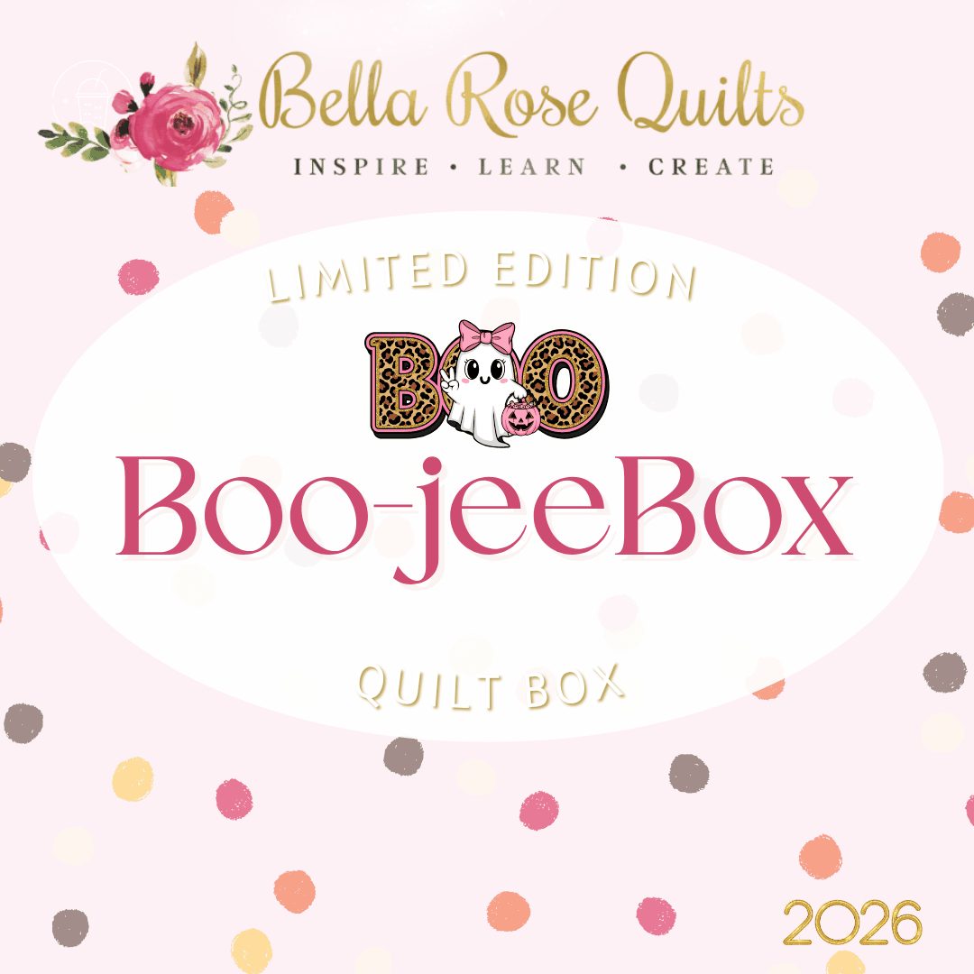 Limited edition Boo-jee Boo Box 2026 Halloween quilt kit with fabrics, bonus project, and recorded lesson