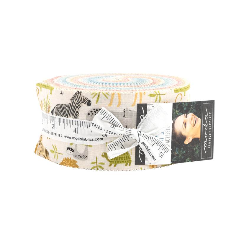 Noahs Ark Jelly Roll fabric bundle with animal prints by Stacy Iest Hsu for Moda Fabrics
