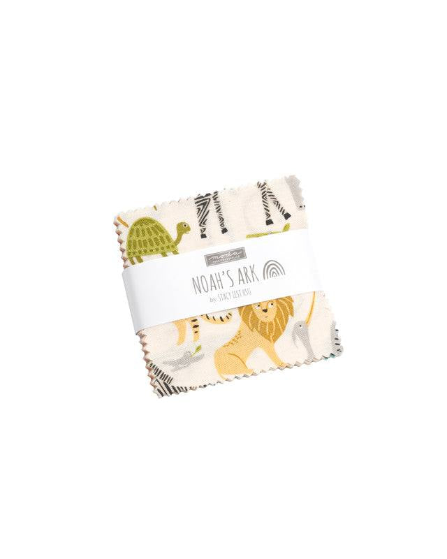 Noahs Ark Mini Charm Pack fabric with colorful animal designs by Stacy Iest Hsu for kids projects