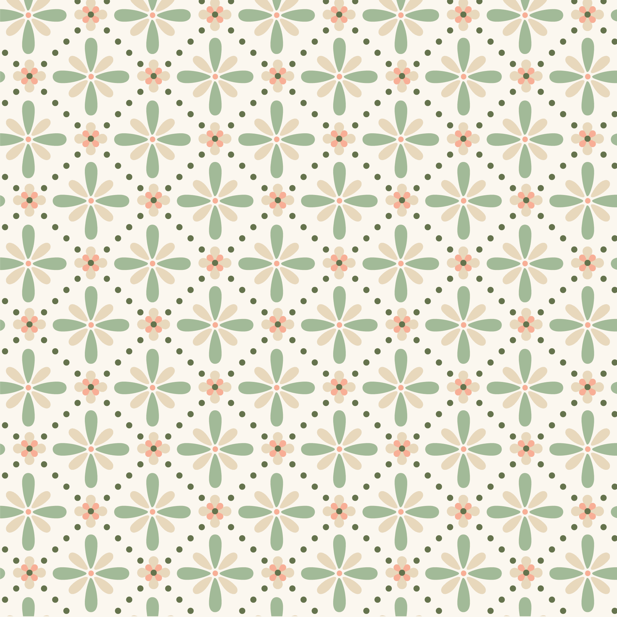 Vintage Charm floral fabric pattern in pink and green by Dots & Glory for Cloud9 Fabrics