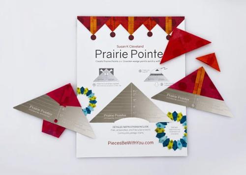 Prairie Pointer Tool for making 1/2" to 2 1/2" prairie points with centered folds from Pieces Be With You