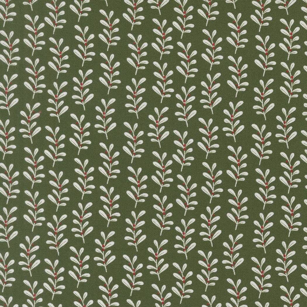 Gingerbread Lane Holly Stripes Christmas fabric by Kiley Ferons for Moda Fabrics