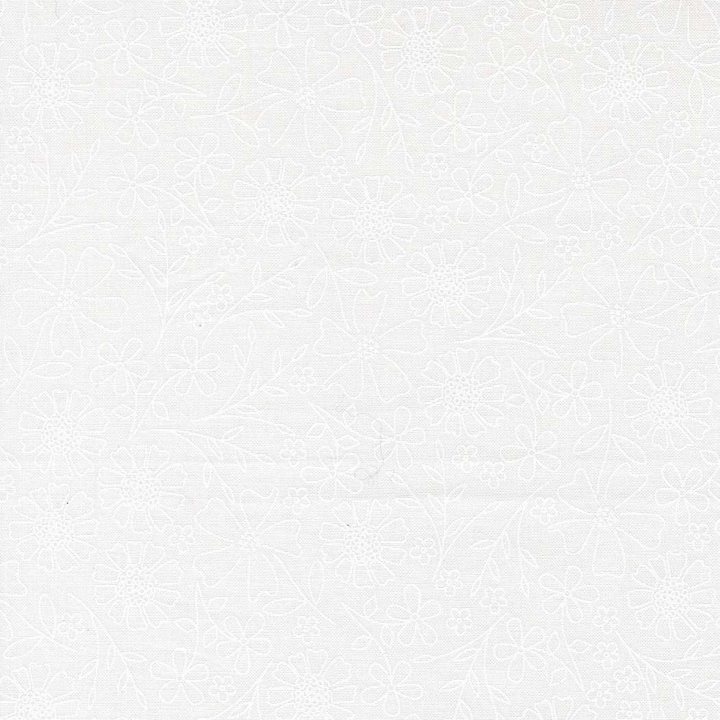 In the Garden sketchy floral fabric in off white and white by Corey Yoder for Moda Fabrics