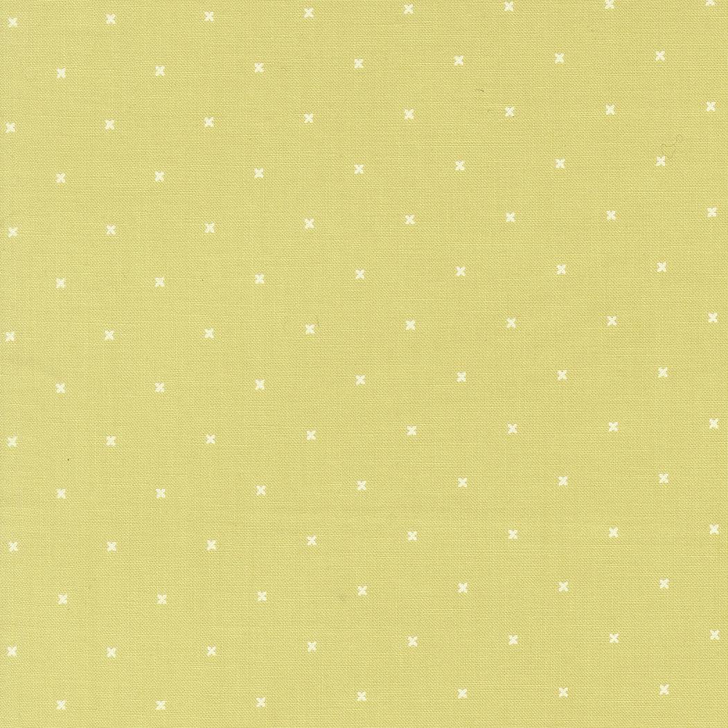 In the Garden Tiny Peel Light Lime fabric by Corey Yoder for Moda Fabrics with small white cross pattern on lime background