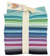 25-piece Tilda Solid Basics fat-quarter bundle in cool shades, assorted hues, 20x22 inches each