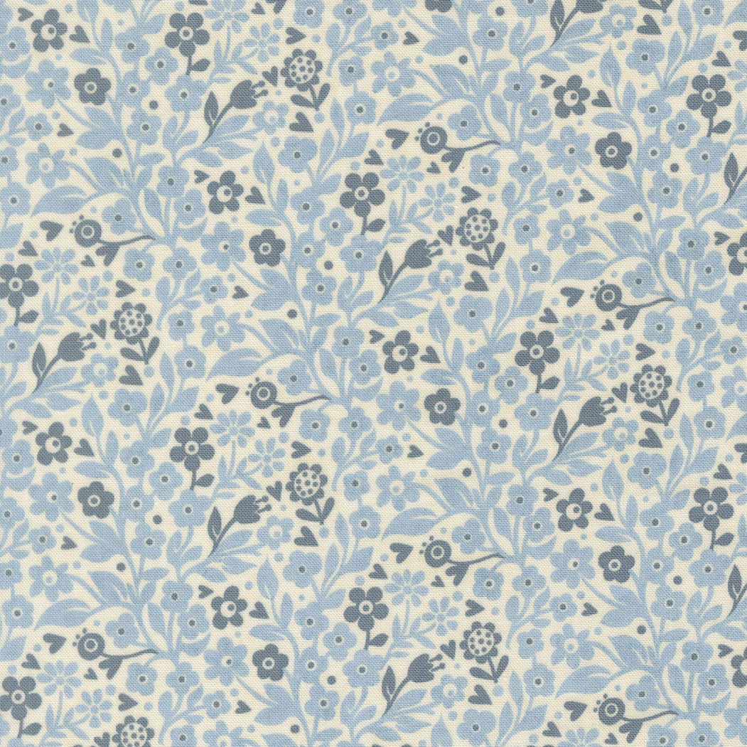 Fieldrush Ivy Florals fabric by BasicGrey with soft, hand-drawn floral textures in muted earth tones