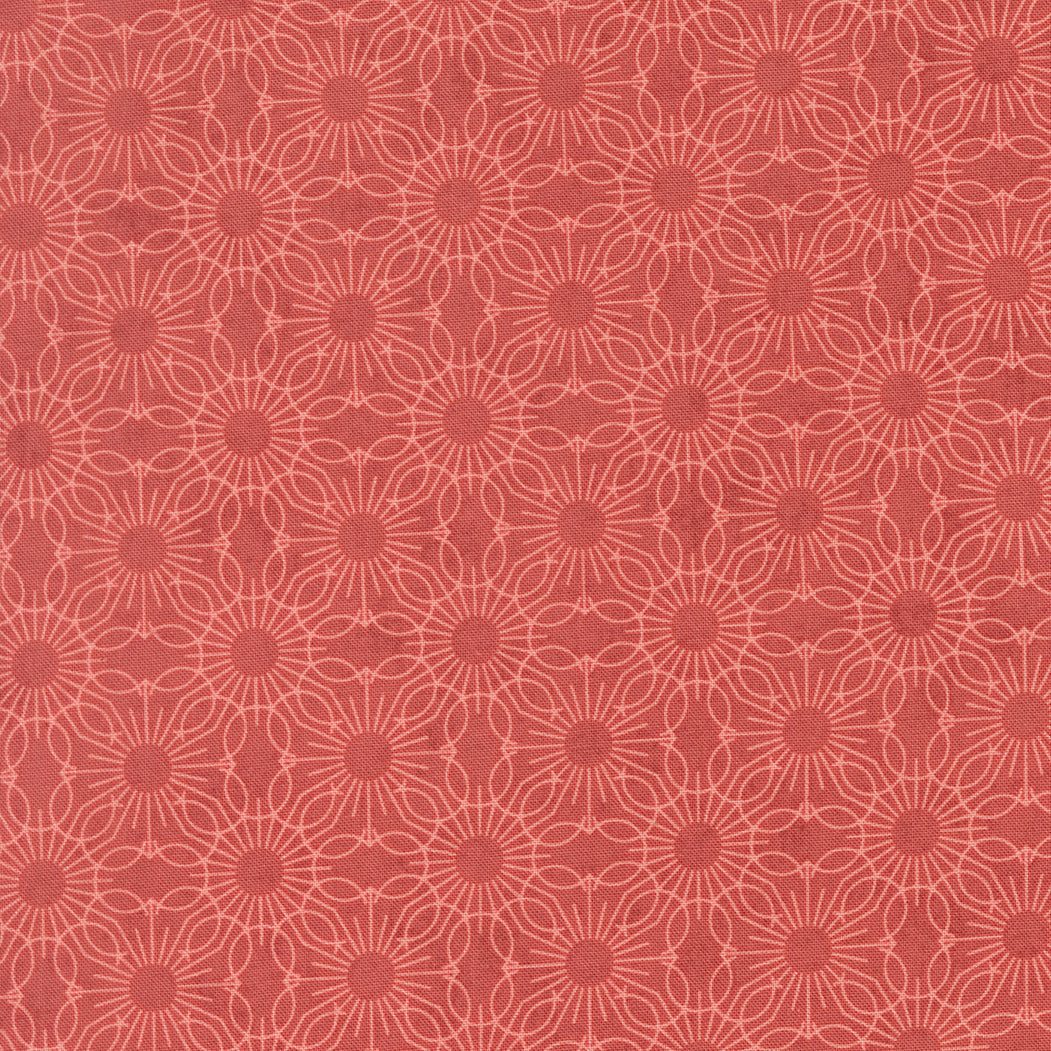 Fieldrush Jasmine Blenders Medallion Dot Azalea fabric by BasicGrey for Moda, soft floral pattern in muted pink and white tones